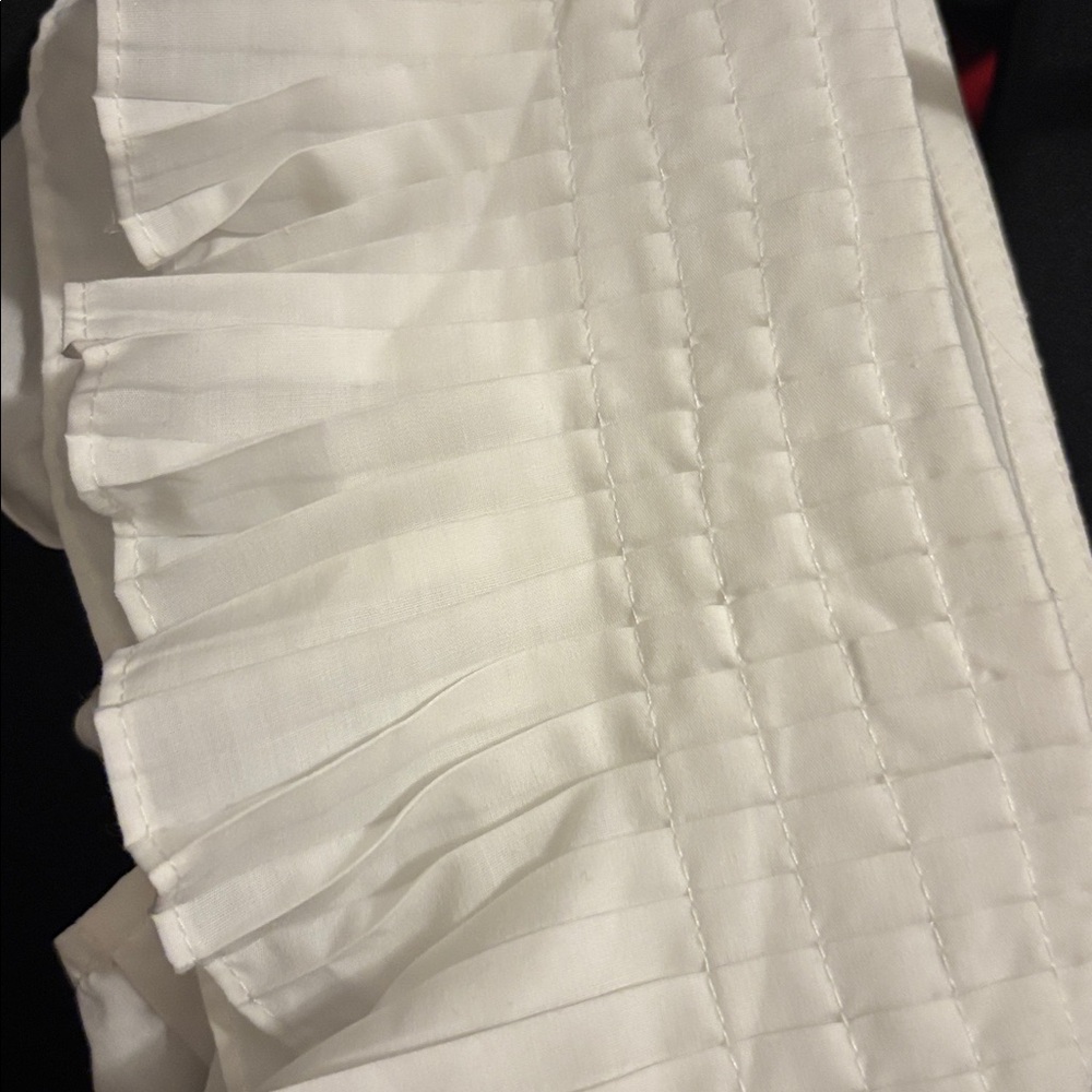 White Ruffled V-Neck Dress - Picture 4 of 4